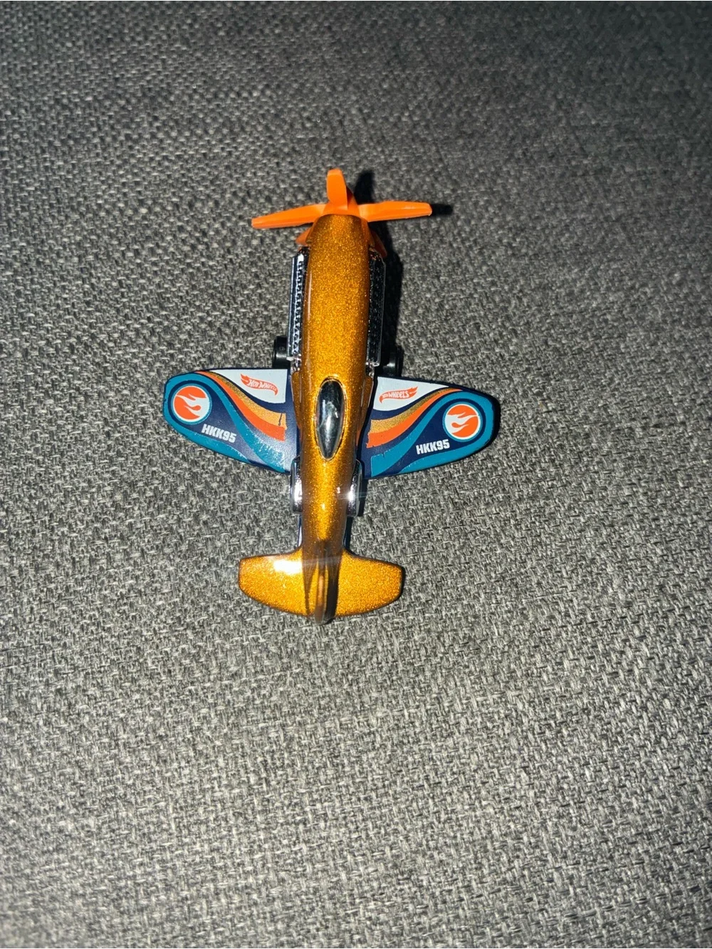Die-Cast Sparkle Orange Toy Airplane for Kids